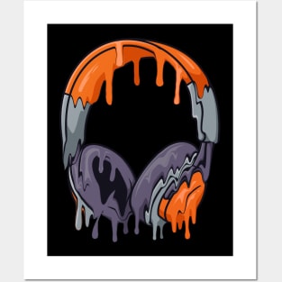 melting headphone graphic sublimation Posters and Art